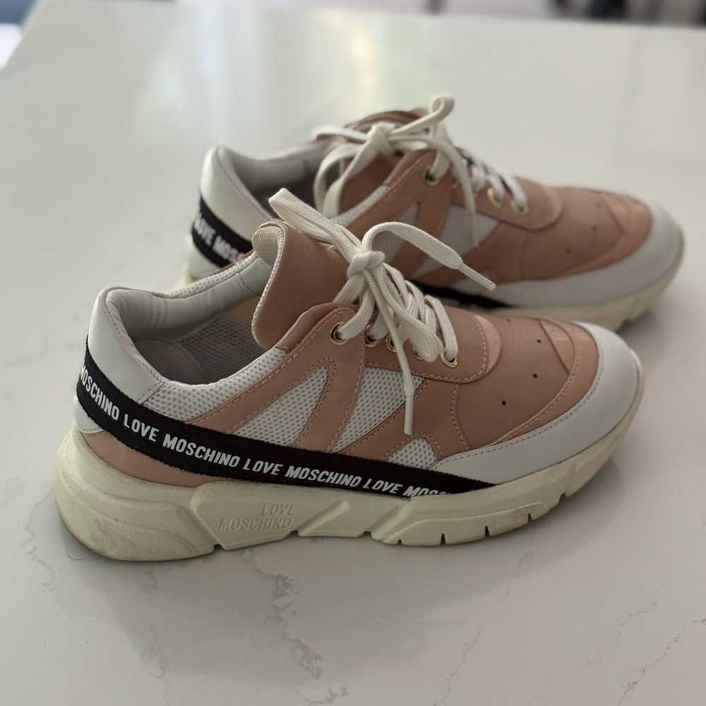 Love Moschino Blush and Cream Sneakers